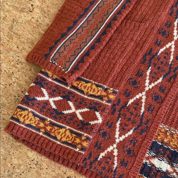 Lucky Brand Rust Geometric Cardigan - Picture 5 of 11